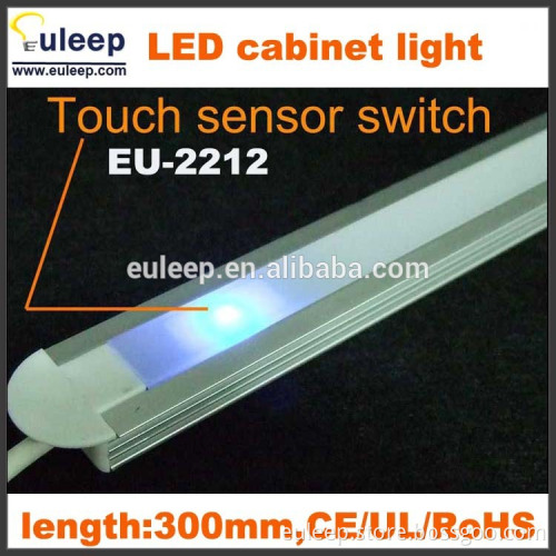 New Style Aluminum +Pc 12v Led wardrobe Light under cabinet light with touch dimmer switch,300mm,3.6w
